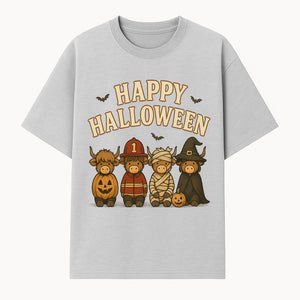 Cute Halloween Cow Decor - Happy Halloween with Pumpkin, Mummy, Firefighter, Witch Designs - Fall Festival Farmhouse Decor - T-shirt 1757912451988.jpg