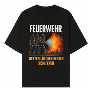 Firefighter Theme Wall Art - Retten, L schen, Bergen, Sch tzen Print for Firehouse Decor, Firefighter Gift, Rescue Heroes Artwork - T-shirt 1757912452099.jpg