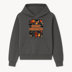 Spooky Firefighter Halloween Decor T-shirt | Cute Fireman Costume Graphic | Bat and Fire Hydrant Design - Hoodie 1757912452168.jpg
