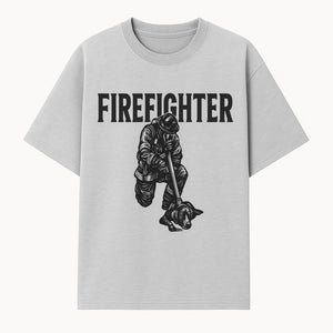 Firefighter Graphic Tee with Rescue Dog Design | Heroic Firefighter Art | Unique Gift for Firefighting Enthusiasts - T-shirt 1757912452178.jpg
