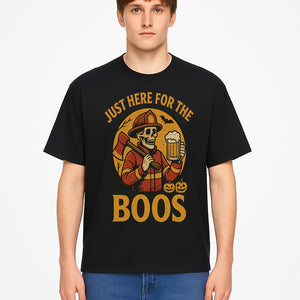 Halloween Skeleton Firefighter Beer Boos Graphic Tee, Spooky Oktoberfest T-Shirt, Funny Trick or Treat Top for Adults - T-shirt 1757912452236.jpg
