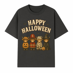Cute Halloween Cow Decor - Happy Halloween with Pumpkin, Mummy, Firefighter, Witch Designs - Fall Festival Farmhouse Decor - T-shirt 1757912452299.jpg