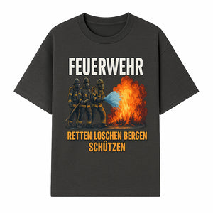 Firefighter Theme Wall Art - Retten, L schen, Bergen, Sch tzen Print for Firehouse Decor, Firefighter Gift, Rescue Heroes Artwork - T-shirt 1757912452308.jpg