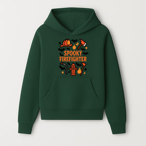 Spooky Firefighter Halloween Decor T-shirt | Cute Fireman Costume Graphic | Bat and Fire Hydrant Design - Hoodie 1757912452355.jpg