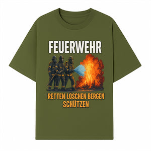 Firefighter Theme Wall Art - Retten, L schen, Bergen, Sch tzen Print for Firehouse Decor, Firefighter Gift, Rescue Heroes Artwork - T-shirt 1757912452483.jpg