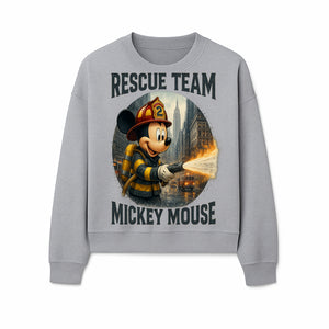 Mickey Mouse Rescue Team Firefighter Graphic Tee, Kids Fireman Shirt, Cartoon Firefighter Costume, Gift for Disney Fans - Sweatshirt 1757912452486.jpg