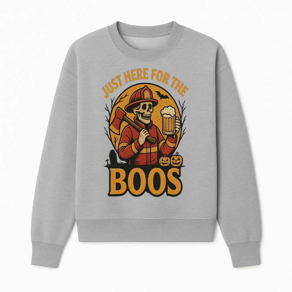 Halloween Skeleton Firefighter Beer Boos Graphic Tee, Spooky Oktoberfest T-Shirt, Funny Trick or Treat Top for Adults - Sweatshirt 1757912452503.jpg