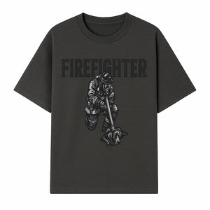Firefighter Graphic Tee with Rescue Dog Design | Heroic Firefighter Art | Unique Gift for Firefighting Enthusiasts - T-shirt 1757912452510.jpg