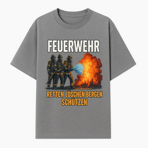Firefighter Theme Wall Art - Retten, L schen, Bergen, Sch tzen Print for Firehouse Decor, Firefighter Gift, Rescue Heroes Artwork - T-shirt 1757912452655.jpg
