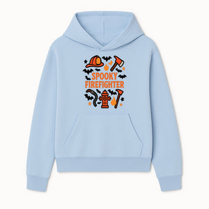 Spooky Firefighter Halloween Decor T-shirt | Cute Fireman Costume Graphic | Bat and Fire Hydrant Design - Hoodie 1757912452661.jpg