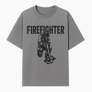 Firefighter Graphic Tee with Rescue Dog Design | Heroic Firefighter Art | Unique Gift for Firefighting Enthusiasts - T-shirt 1757912452817.jpg