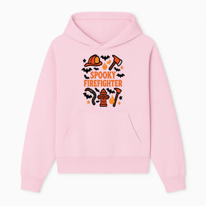Spooky Firefighter Halloween Decor T-shirt | Cute Fireman Costume Graphic | Bat and Fire Hydrant Design - Hoodie 1757912452841.jpg