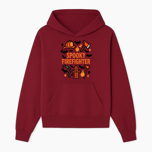 Spooky Firefighter Halloween Decor T-shirt | Cute Fireman Costume Graphic | Bat and Fire Hydrant Design - Hoodie 1757912453140.jpg