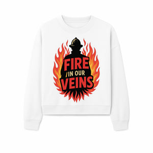Firefighter Fire in Our Veins Graphic Tee | Flame Design | Bold Typography | Perfect Gift for Firefighters and Supporters - Sweatshirt 1757912453152.jpg