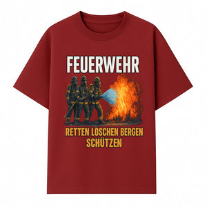 Firefighter Theme Wall Art - Retten, L schen, Bergen, Sch tzen Print for Firehouse Decor, Firefighter Gift, Rescue Heroes Artwork - T-shirt 1757912453184.jpg