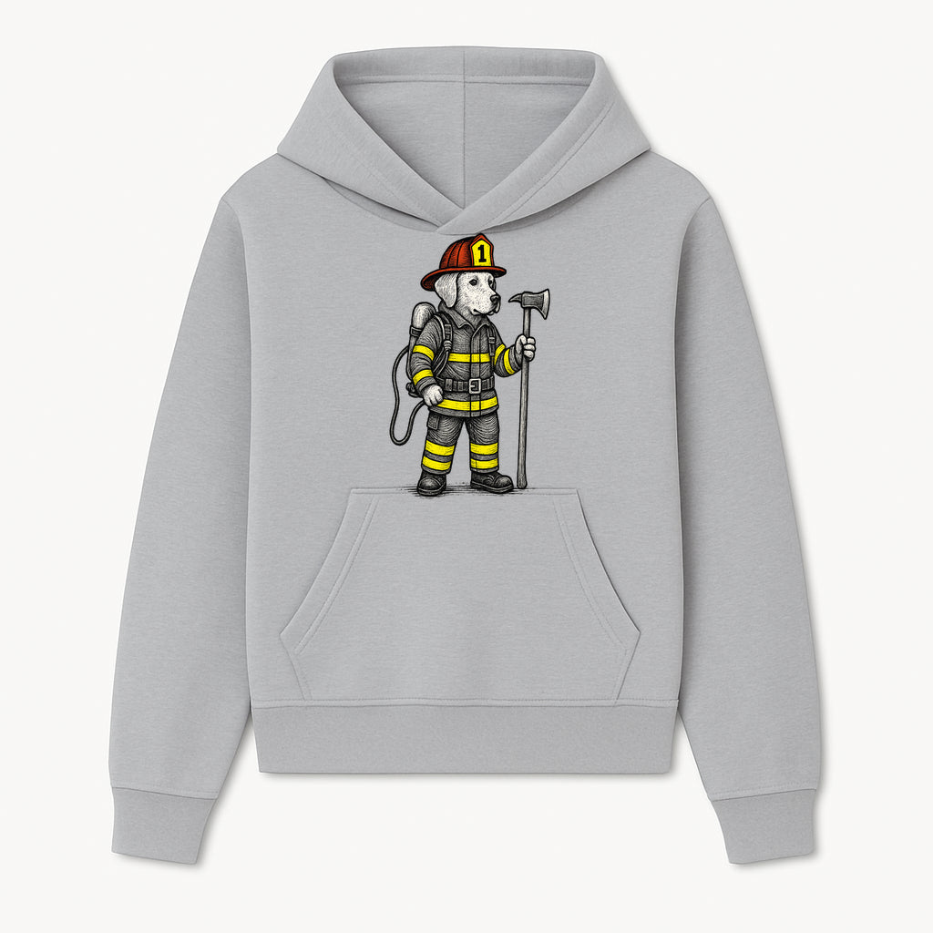 Cute Firefighter Dog Art Print | Funny Pet Decor | Gift for Dog Lovers | Cute Animal Illustration in Firefighter Uniform - Hoodie 1757912453328.jpg