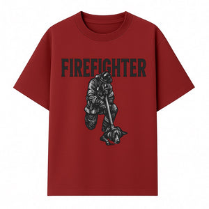 Firefighter Graphic Tee with Rescue Dog Design | Heroic Firefighter Art | Unique Gift for Firefighting Enthusiasts - T-shirt 1757912453346.jpg