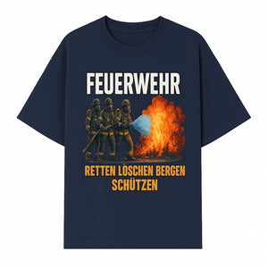 Firefighter Theme Wall Art - Retten, L schen, Bergen, Sch tzen Print for Firehouse Decor, Firefighter Gift, Rescue Heroes Artwork - T-shirt 1757912453361.jpg