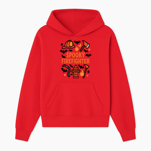 Spooky Firefighter Halloween Decor T-shirt | Cute Fireman Costume Graphic | Bat and Fire Hydrant Design - Hoodie 1757912453419.jpg