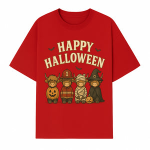 Cute Halloween Cow Decor - Happy Halloween with Pumpkin, Mummy, Firefighter, Witch Designs - Fall Festival Farmhouse Decor - T-shirt 1757912453422.jpg