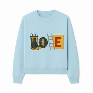 Kids' Detective-Themed Rain Boots with Ladder Icon and E Block - Fun, Stylish, Waterproof Footwear for Adventurous Play - Sweatshirt 1757912453427.jpg