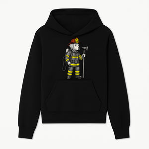 Cute Firefighter Dog Art Print | Funny Pet Decor | Gift for Dog Lovers | Cute Animal Illustration in Firefighter Uniform - Hoodie 1757912453468.jpg