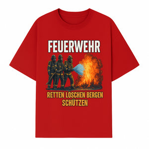 Firefighter Theme Wall Art - Retten, L schen, Bergen, Sch tzen Print for Firehouse Decor, Firefighter Gift, Rescue Heroes Artwork - T-shirt 1757912453493.jpg