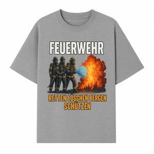 Firefighter Theme Wall Art - Retten, L schen, Bergen, Sch tzen Print for Firehouse Decor, Firefighter Gift, Rescue Heroes Artwork - T-shirt 1757912453634.jpg