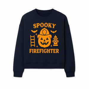 Spooky Firefighter Halloween Decor - Pumpkin Design, Fun Holiday Gift, Festive Home Decoration for Kids and Adults - Sweatshirt 1757912453634.jpg