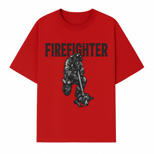 Firefighter Graphic Tee with Rescue Dog Design | Heroic Firefighter Art | Unique Gift for Firefighting Enthusiasts - T-shirt 1757912453655.jpg