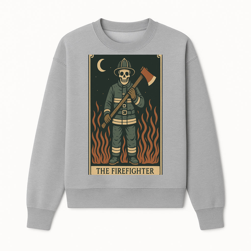 Vintage Skeleton Firefighter Art Print - Spooky Halloween Decor - Unique Firefighter Wall Art for Home or Office - Sweatshirt 1757912453713.jpg