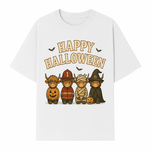 Cute Halloween Cow Decor - Happy Halloween with Pumpkin, Mummy, Firefighter, Witch Designs - Fall Festival Farmhouse Decor - T-shirt 1757912453750.jpg