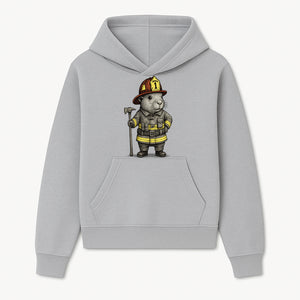 Firefighter Guinea Pig Art Print, Cute Fireman Illustration, Animal Lover Gift, Whimsical Home Decor, Unique Kids Room Wall Art - Hoodie 1757912453763.jpg