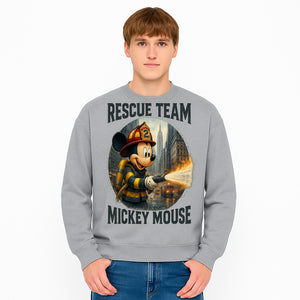 Mickey Mouse Rescue Team Firefighter Graphic Tee, Kids Fireman Shirt, Cartoon Firefighter Costume, Gift for Disney Fans - Sweatshirt 1757912453816.jpg