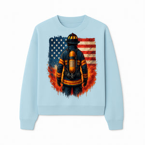 Patriotic Firefighter Artwork - American Flag Fireman Graphic Tee - Heroes Among Us T-Shirt for Firefighter Appreciation - Sweatshirt 1757912453947.jpg