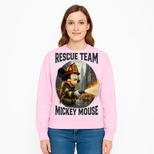 Mickey Mouse Rescue Team Firefighter Graphic Tee, Kids Fireman Shirt, Cartoon Firefighter Costume, Gift for Disney Fans - Sweatshirt 1757912453980.jpg