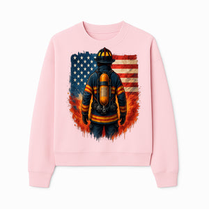 Patriotic Firefighter Artwork - American Flag Fireman Graphic Tee - Heroes Among Us T-Shirt for Firefighter Appreciation - Sweatshirt 1757912454095.jpg
