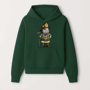Firefighter Guinea Pig Art Print, Cute Fireman Illustration, Animal Lover Gift, Whimsical Home Decor, Unique Kids Room Wall Art - Hoodie 1757912454259.jpg