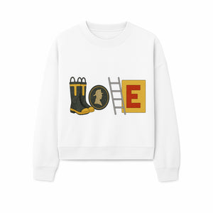 Kids' Detective-Themed Rain Boots with Ladder Icon and E Block - Fun, Stylish, Waterproof Footwear for Adventurous Play - Sweatshirt 1757912454332.jpg