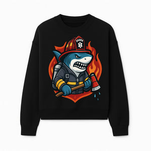 Firefighter Shark Graphic Tee - Cool Shark Fireman Design for Kids & Adults - Fun Firefighter Humor Shirt for Animal Lovers - Sweatshirt 1757912454349.jpg