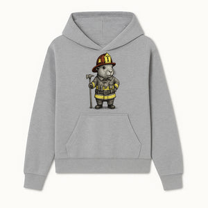 Firefighter Guinea Pig Art Print, Cute Fireman Illustration, Animal Lover Gift, Whimsical Home Decor, Unique Kids Room Wall Art - Hoodie 1757912454416.jpg