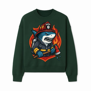 Firefighter Shark Graphic Tee - Cool Shark Fireman Design for Kids & Adults - Fun Firefighter Humor Shirt for Animal Lovers - Sweatshirt 1757912454588.jpg