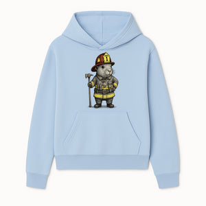 Firefighter Guinea Pig Art Print, Cute Fireman Illustration, Animal Lover Gift, Whimsical Home Decor, Unique Kids Room Wall Art - Hoodie 1757912454593.jpg