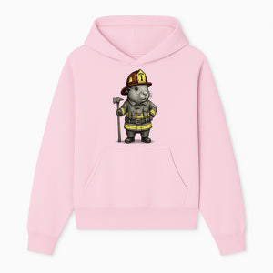 Firefighter Guinea Pig Art Print, Cute Fireman Illustration, Animal Lover Gift, Whimsical Home Decor, Unique Kids Room Wall Art - Hoodie 1757912454719.jpg