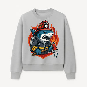 Firefighter Shark Graphic Tee - Cool Shark Fireman Design for Kids & Adults - Fun Firefighter Humor Shirt for Animal Lovers - Sweatshirt 1757912454764.jpg