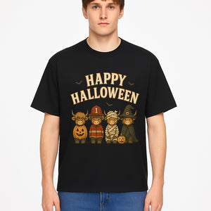 Cute Halloween Cow Decor - Happy Halloween with Pumpkin, Mummy, Firefighter, Witch Designs - Fall Festival Farmhouse Decor - T-shirt 1757912454931.jpg