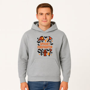 Spooky Firefighter Halloween Decor T-shirt | Cute Fireman Costume Graphic | Bat and Fire Hydrant Design - Hoodie 1757912454936.jpg