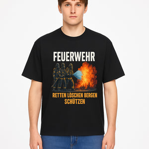 Firefighter Theme Wall Art - Retten, L schen, Bergen, Sch tzen Print for Firehouse Decor, Firefighter Gift, Rescue Heroes Artwork - T-shirt 1757912454938.jpg