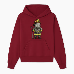 Firefighter Guinea Pig Art Print, Cute Fireman Illustration, Animal Lover Gift, Whimsical Home Decor, Unique Kids Room Wall Art - Hoodie 1757912454951.jpg
