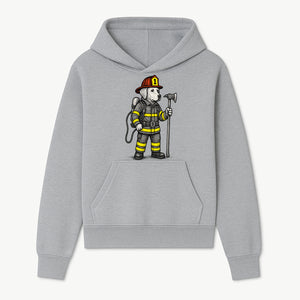 Cute Firefighter Dog Art Print | Funny Pet Decor | Gift for Dog Lovers | Cute Animal Illustration in Firefighter Uniform - Hoodie 1757912455017.jpg